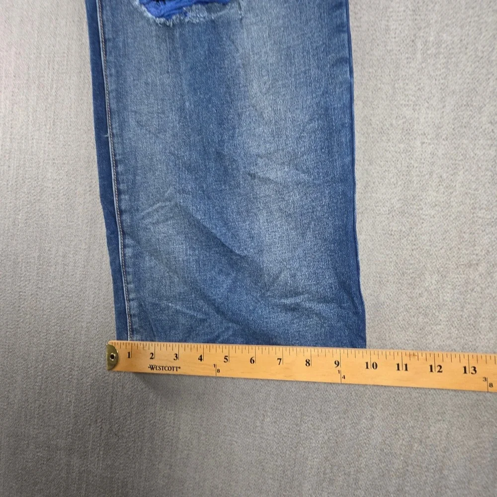Rutherford Distressed Jeans Men 38 Blue Paisley Bandana Patch Streetwear Denim